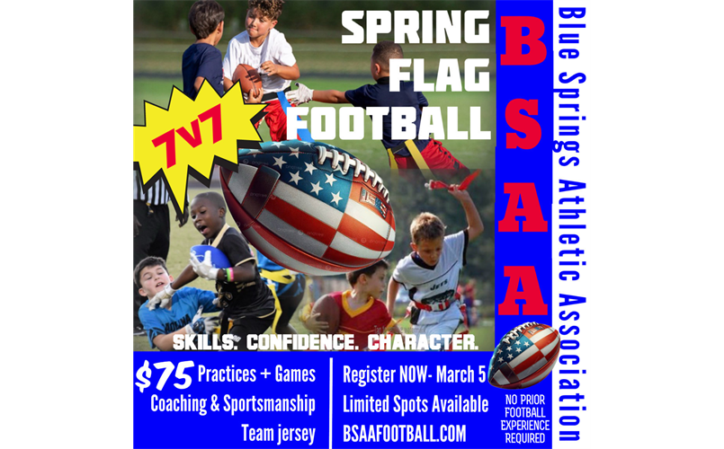 REGISTER NOW FOR SPRING 7v7 FLAG FOOTBALL